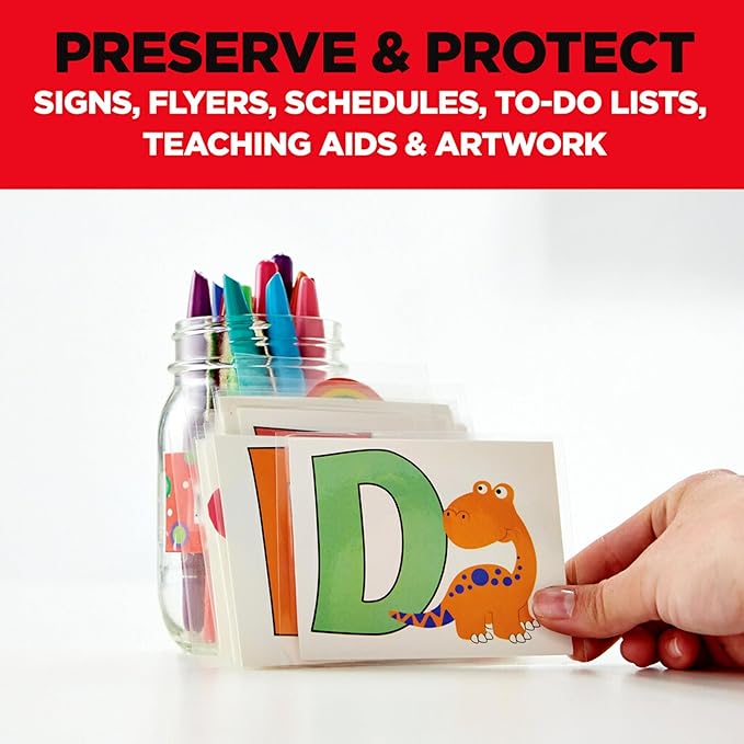 Scotch Thermal Laminating Pouches Premium Quality, 5 Mil Thick for Extra Protection, 10 Pack ID Badge with Clip Laminating Sheets, Our Most Durable Lamination Pouch, 2.4 x 4.2 inches (TP5852-10)
