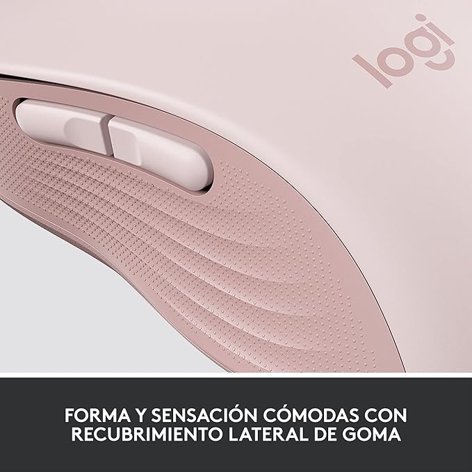 Logitech Signature M650 Wireless Mouse - for Small to Medium Sized Hands, 2-Year Battery, Silent Clicks, Customizable Side Buttons, Bluetooth, Multi-Device Compatibility - Rose (Renewed)