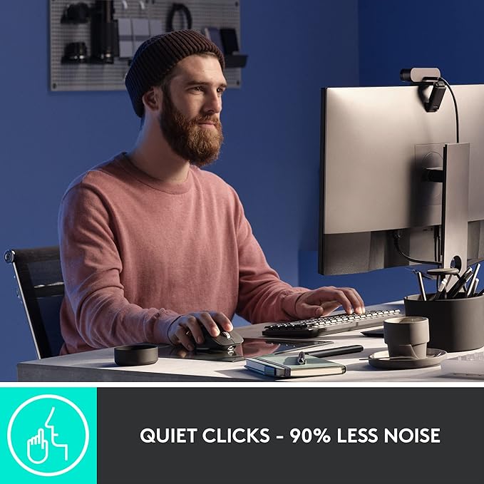 Logitech MX Master 3S - Wireless Performance Mouse with Ultra-fast Scrolling, Ergo, 8K DPI, Track on Glass, Quiet Clicks, USB-C, Bluetooth, Windows, Linux, Chrome - Graphite (Renewed)