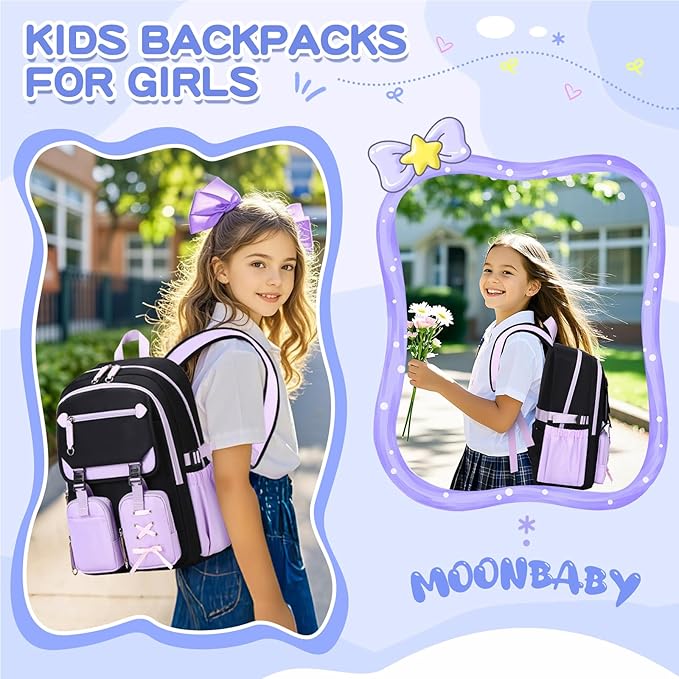 Kids Backpacks for Girls Teens Kawaii Bookbag for Elementary Primary Middle High School Daypack