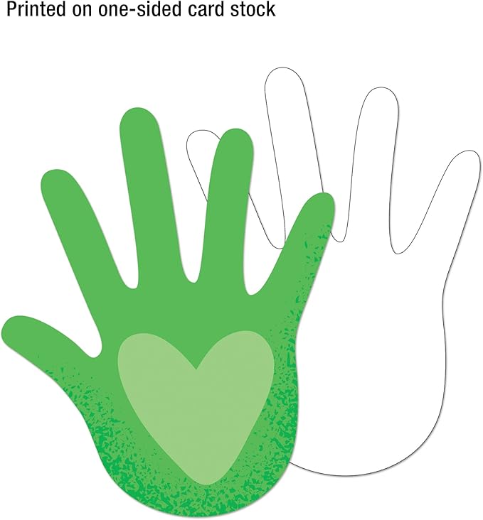Carson Dellosa One World 36-Piece Hands With Heart Cutouts, Bright and Colorful Handprints for Bulletin Board, Back to School Decorations, and Classroom Decor