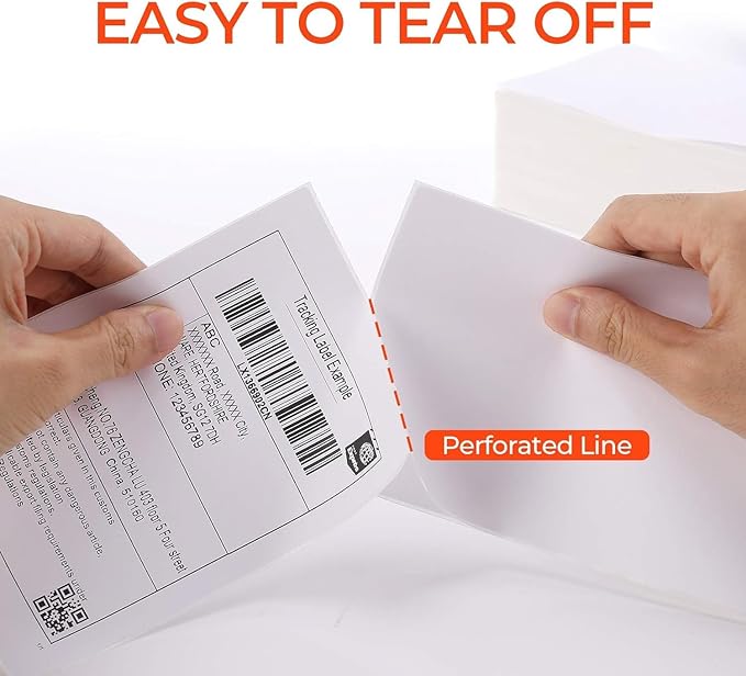 MUNBYN 130B Bluetooth Thermal Label Printer+Thermal Direct Shipping Label (Pack of 500 4x6 Fan-Fold Labels)