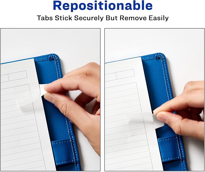 Avery Mini Ultra Tabs, 1" x 1.5", 2-Side Writable, White, 40 Repositionable Tabs (74788)