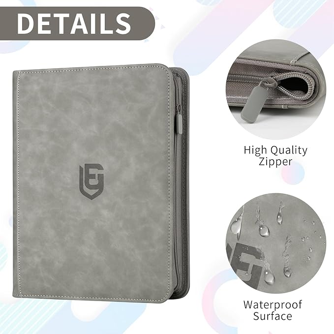 12 Pocket Card Binder,720 Pocket Trading Card Binder，Side Loading Collectible Card Albums for MTG, for TCG Football, Sports, Game Cards Grey