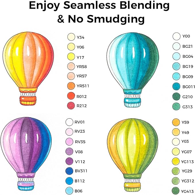 Ohuhu Alcohol Markers Brush Tip- 104-color Double Tipped Alcohol Based Art Marker Set for Artists Adults Coloring Illustration- Honolulu of Ohuhu Markers- Dual Tip Brush & Chisel- Refillable