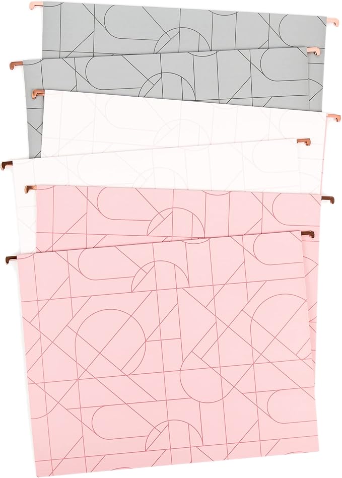 U Brands Hanging File Folders, Modern + Pretty, (Pack of 12, 72 Count Total)