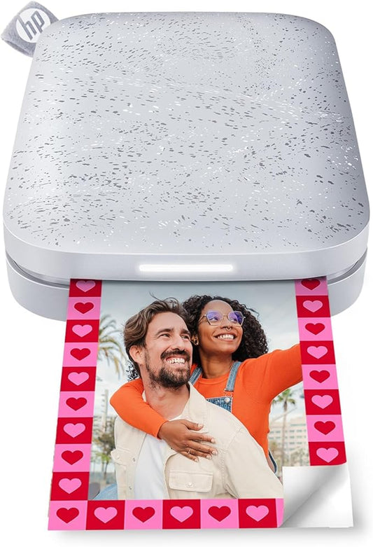 HP Sprocket Portable 2x3 Instant Photo Printer (Luna Pearl) Print Pictures on Zink Sticky-Backed Paper from Your iOS & Android Device.