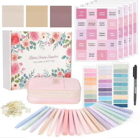 Bible Journaling Kit, Bible Study Supplies, Aesthetic Book Annotation Kit,Highlighter Set No Bleed, Bible Journaling Kit for Gift