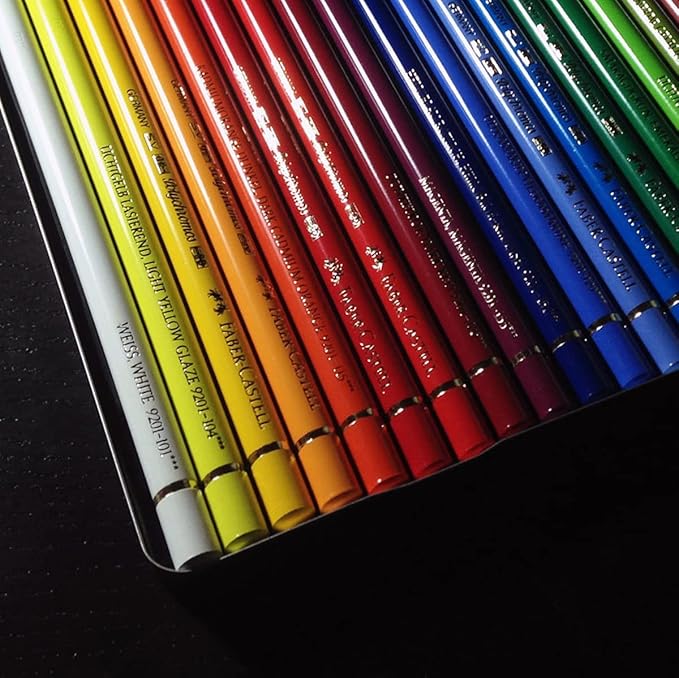 Faber-Castell Polychromos Artists' Color Pencils - Tin of 24 Colors - Premium Quality Artist Pencils
