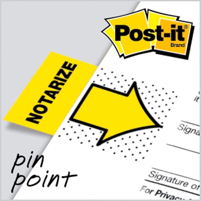 Post-it Notarize Flags, 100 Flags/Pack, 1 in Wide, Yellow (680-NZ2) - 24 Pack, 2400 Total Flags