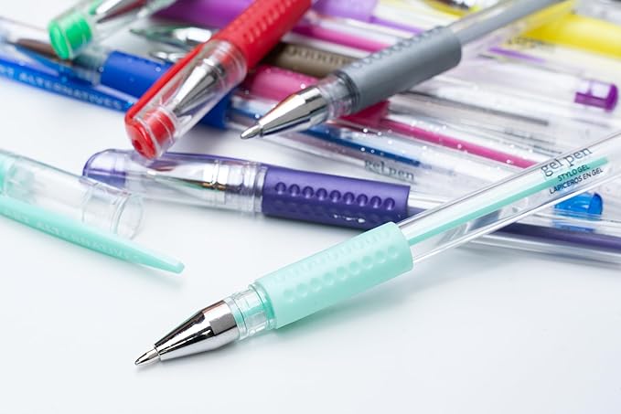 Art Alternatives Gel Pen, Glitter Blue - Ballpoint - Non-Smear + Quick Dry - Writing, Drawing, Coloring, Journal, Planner