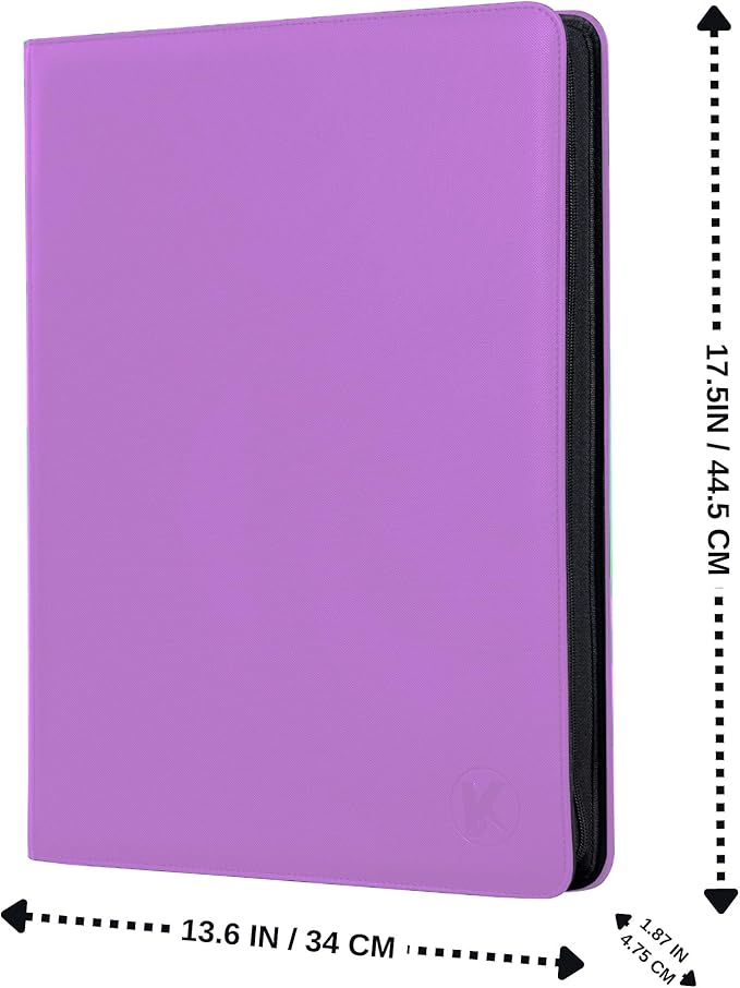1000+ Pockets Trading Card Binder, 16-Pocket Card Ablum Compatible with MTG,Sports Cards & Other Standard Size Trading Cards (Light Purple)