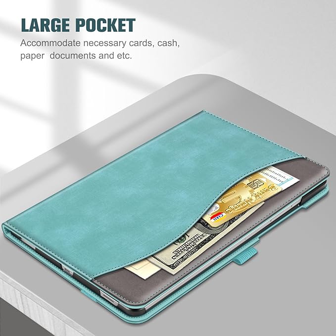 Fintie Case for Samsung Galaxy Tab S10 Lite/ S10 FE/ S9 FE 5G 10.9 Inch/Tab S9 11 Inch with S Pen Holder, Multi-Angle Viewing Protective Cover with Pocket, Auto Sleep/Wake, Turquoise