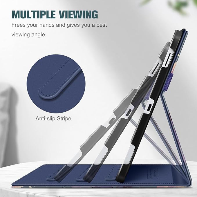 Fintie Case for Samsung Galaxy Tab S10 Lite/ S10 FE/ S9 FE 5G 10.9 Inch/Tab S9 11 Inch with S Pen Holder, Multi-Angle Viewing Protective Cover with Pocket, Auto Sleep/Wake, Blooming Hibiscus