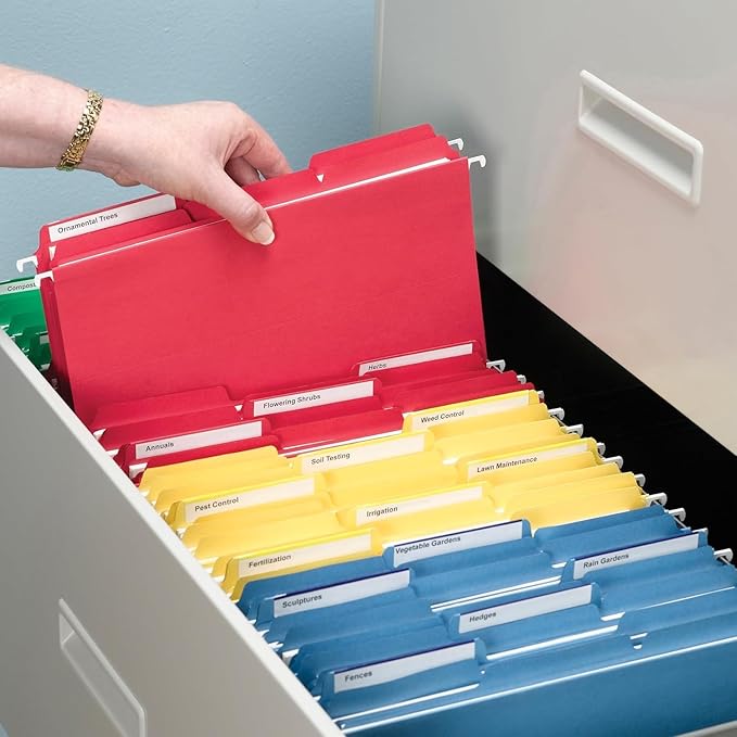 Smead Standard File Folders, Value Filing Bulk Case of 500 Folders, Red, 1/3-Cut Tabs, Letter Size (21124)