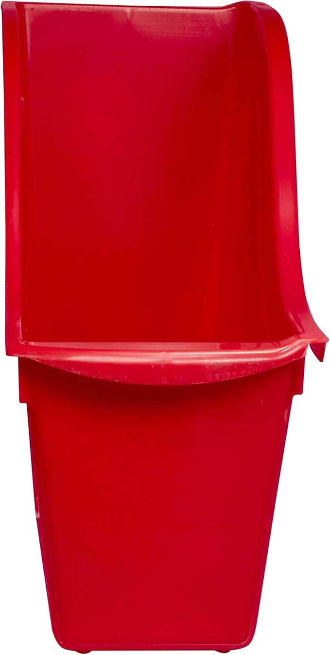 Storex Small Book Bin – Interlocking Plastic Organizer for Home, Office and Classroom, Red, 6-Pack (71109U06C)