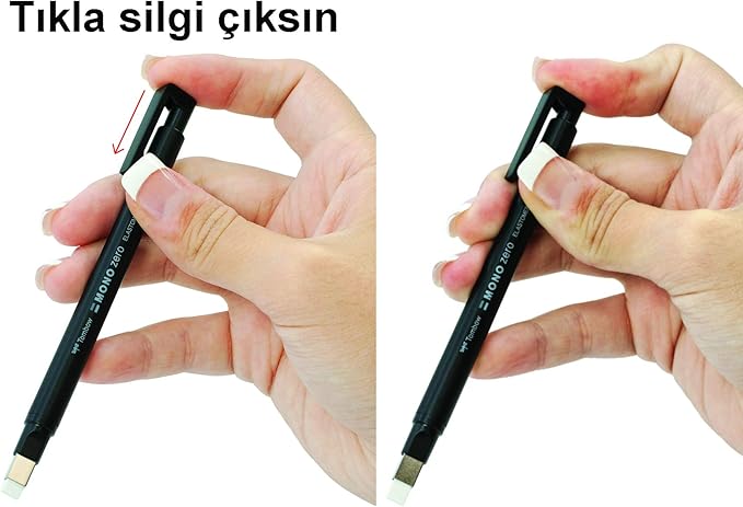 Tombow Holder Eraser, Mono Zero Square Shapre Black (EH-KUS11)