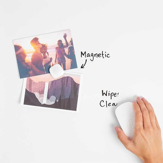 U Brands Magnetic Dry Erase Board White Board, 14" x 14", Frameless, Includes Marker and Magnet