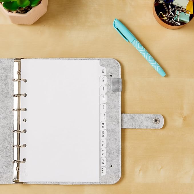 Avery A-Z Mini Dividers for 3 Ring Binders, 12 Tabs per Set, 8.5" x 5.5", Pre-Printed Tabs, 4 Binder Divider Sets, Great for Organizing Notes, Projects, Schedules, and More (43131)