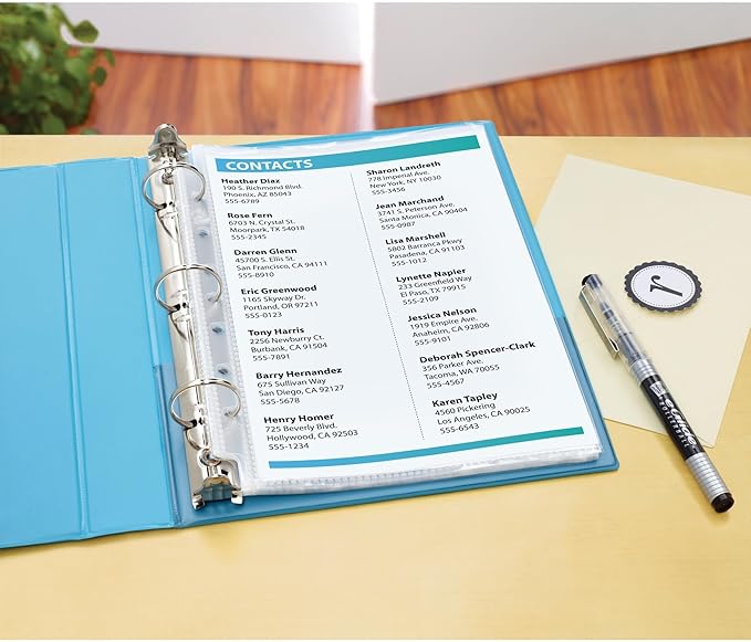 Avery Diamond Clear Heavyweight Sheet Protectors for Mini Binders, Holds 8.5" x 5.5" Sheets, 15ct (77007)