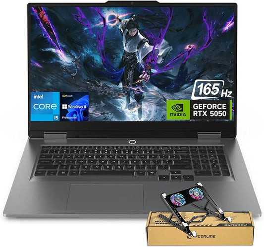 Lenovo LOQ RTX 5050 Pro AI-Gaming PC, 17.3" FHD 165Hz, Intel Core i5-13450HX, NVIDIA GeForce RTX 5050, 16GB DDR5 RAM, 2TB SSD, Backlit KB, Bundle with PCO Notebook Folding Radiator, Laptop Cooler