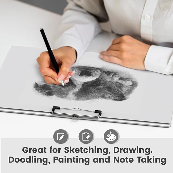 Extra Large 11x17 Clipboards, Plastic White Drawing Boards, Horizontal Clip Board, Landscape Layout. Suitable for Watercolor, Sketching, Painting. Art & Drafting Supply