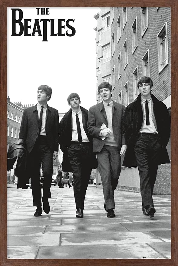 Trends International The Beatles - In London Wall Poster, 22.4L x 14.7W, Mahogany Framed Version