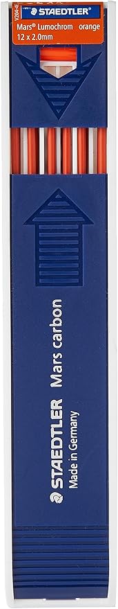 Staedtler Mars Lumochrome 204-4 Colour Drawing Refill Orange 2 mm for Lead Pencils