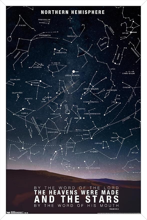 The Stars Wall Poster, 22.4L" x 14.7W", White Framed Version