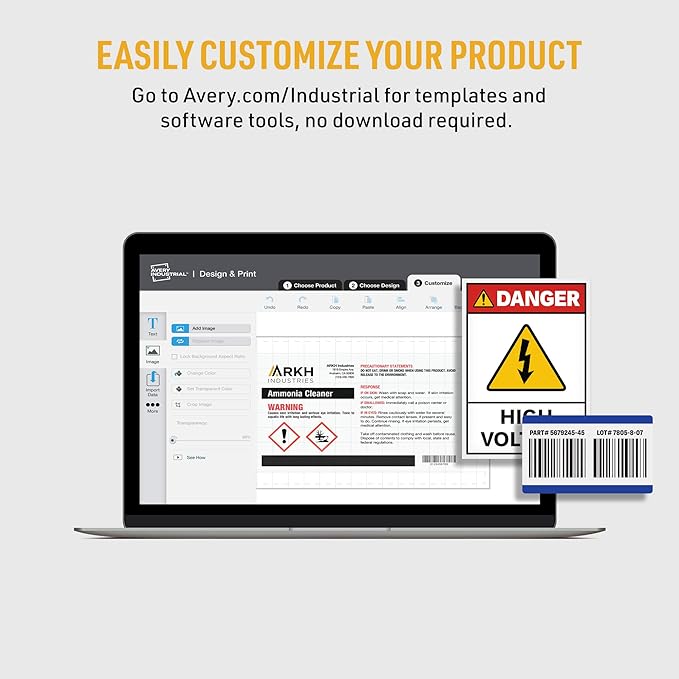 Avery White Asset Tag Labels, 3/4" x 2", Tamper-Evident Laser Printable Tags, 240 Waterproof Labels (60530)