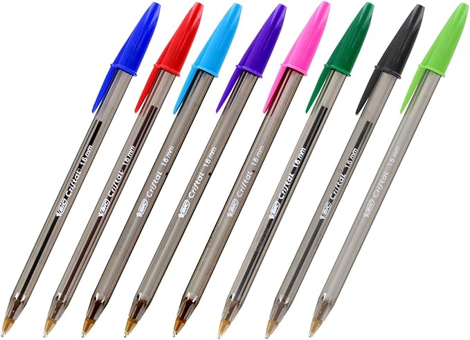 Bic Cristal Xtra Bold Stick Ballpoint Pens, 1.6mm, Bold Point, Assorted Colors, Pack of 24