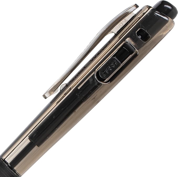 Pentel Wow! Retractable Ballpoint Pen, (1.0mm), Medium Line, Black Ink, Box of 12(BK440-A)