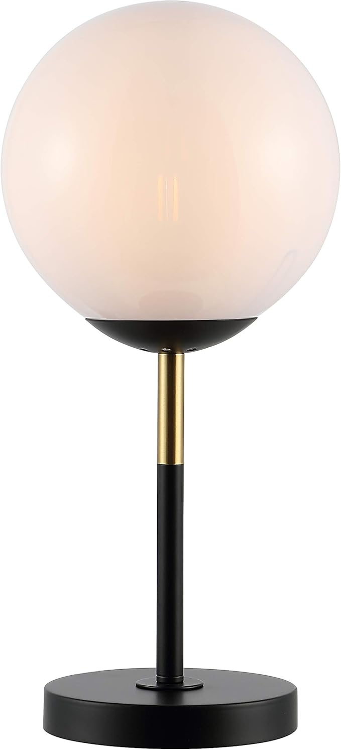 SAFAVIEH Lighting Collection Gemini Mid-Century Modern Black Globe 17-inch Bedroom Living Room Home Office Desk Nightstand Table Lamp (LED Bulb Included)