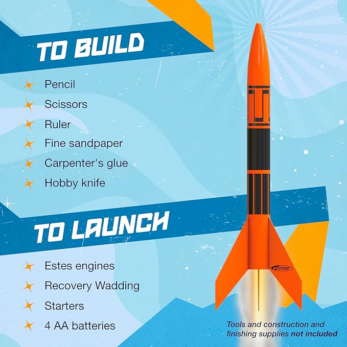 Estes 1427 Alpha III Rocket-Building Kit, Beginner Flying-Rocket Model Kit for Ages 10+, Includes Launch Pad and Controller