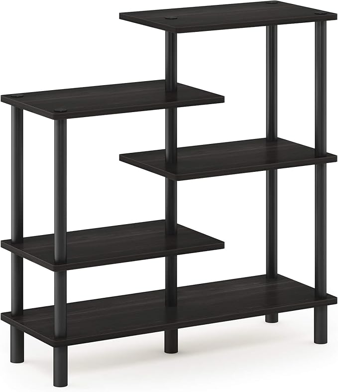 Furinno Turn-N-Tube 5-Tier Accent Display Rack, Espresso/Black