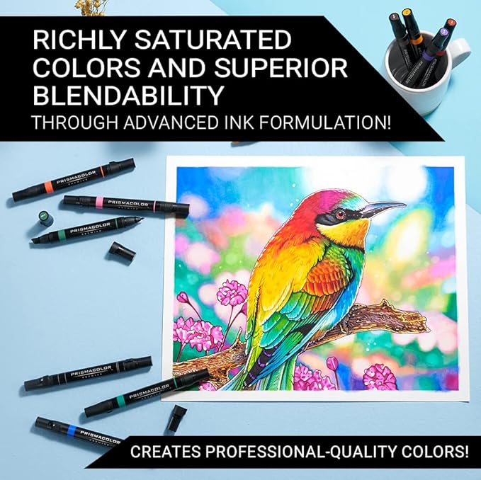 Prismacolor Premier Dual-Ended Art Markers Alcohol Marker Set 72 Count - Assorted Colors Perfect for Adult Coloring Drawing Art Supplies Bible Study Supplies