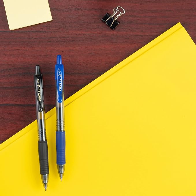 Pilot G2 Premium Gel Roller Pens, Fine Point 0.7 mm, Blue Ink Pens Fine Point, Pack of 12 - Ideal for School, Journaling, and Office Writing