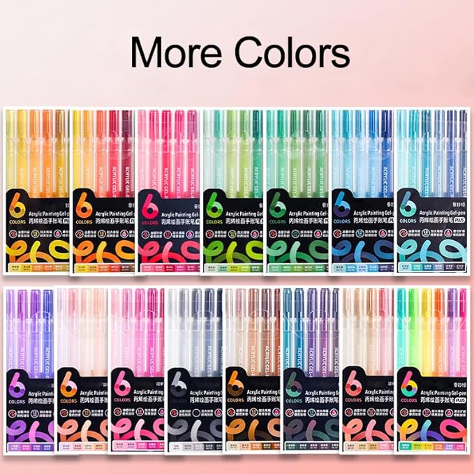Acrylic Gel Pens for Coloring Books, Quick Dry 6 Pcs 1.0mm Fine Point Gel Marker Pen for Drawing, Journaling Art, Green-2