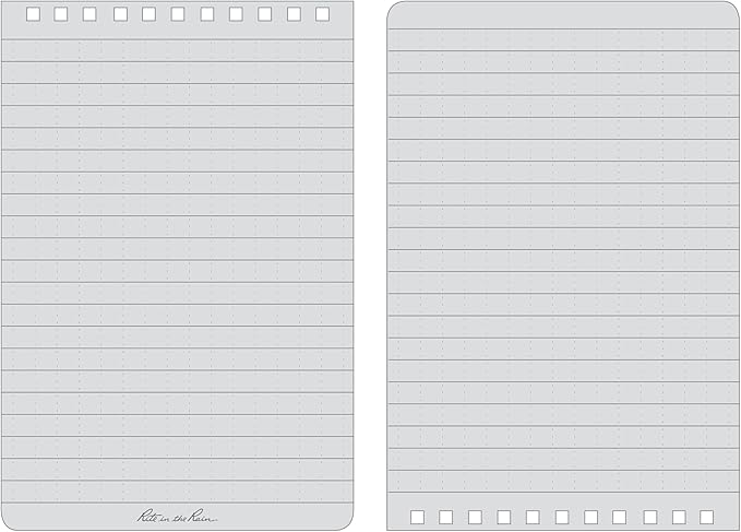 Rite in the Rain Weatherproof Top Spiral Notebook, 4" x 6", Orange Cover, Universal Pattern, 6 Pack (No. OR46L6)
