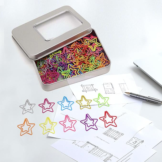 50 Pcs Star-Shaped Paper Clips – Gifts for Star Lovers