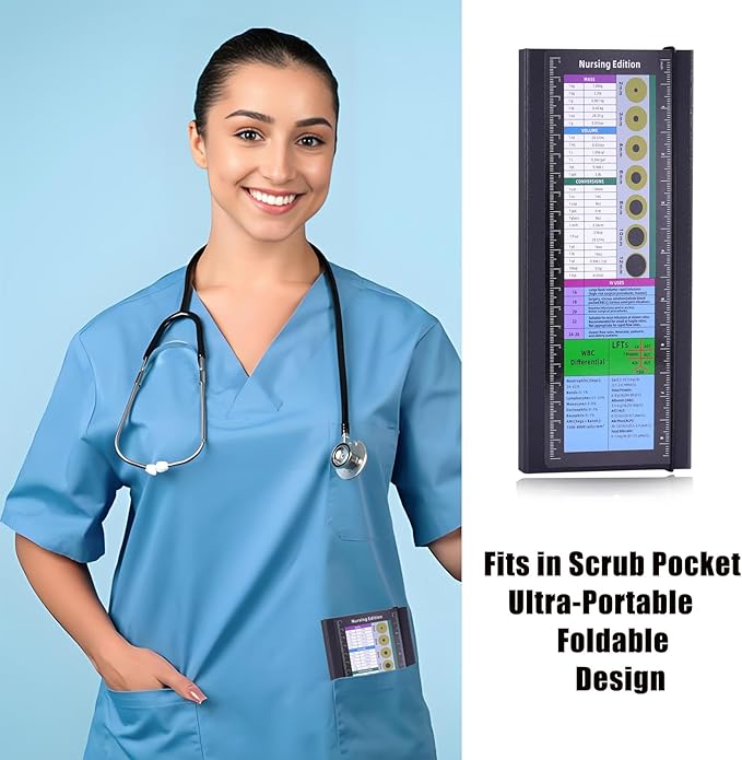 Foldable Nursing Clipboard with Cheat Sheets - 2-Pack Thick & Sturdy Medical Writing Board for Nurses, Nursing Students & CNAS | Portable Clipboard with Pen Holder & Ruler for Hospital Clinical Duty