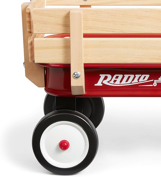Radio Flyer 19 Inch Miniature Wagon Small Toy Rolling Cart for Ages 1.5+ Indoor Outdoor Play Baby Shower Decor Display Prop and Interactive Play with Bear