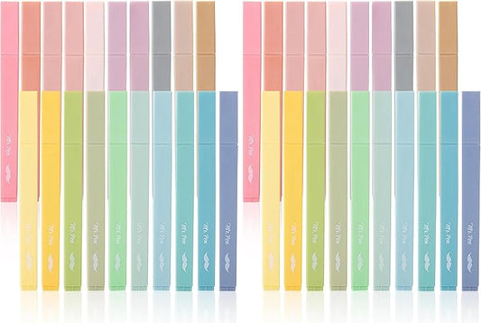 Mr. Pen- Aesthetic Highlighters, 20 pcs, Chisel Tip, Pastel Colors, No Bleed Bible Highlighter Pastel, Assorted Colors (Pack of 2)