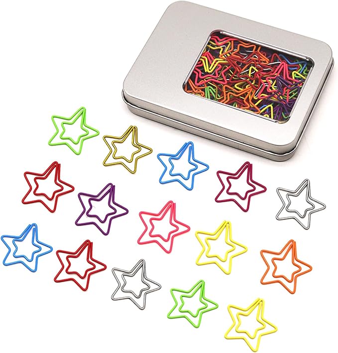 50 Pcs Star-Shaped Paper Clips – Gifts for Star Lovers