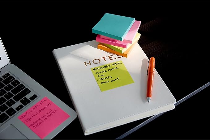 Post-it Notes, 3 in x 3 in., 18 Sticky Notes Pads, 100 Sheets per Pad, Poptimistic Collection, School Supplies and Oﬃce Products, The Original Post-it Note