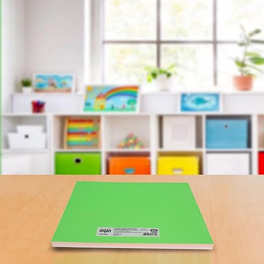 School Smart Poster Board Paper, White and Assorted Neon Colors, 12 pt Thick, for Posters, Signs, Crafts, Displays, Classroom Projects, 11 x 14 Inches, 50 Pack