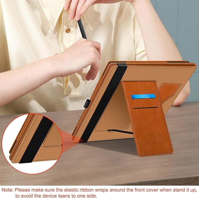Fintie Case for 10.3" Boox Note Air 5 C (2025)/ Note Air4 C (2024)/ Note Air3 C/ Air3 B/W (2023) Tablet ePaper -Premium PU Leather Stand Cover Auto Sleep/Wake with Card Slot & Pen Holder, Brown