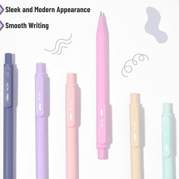 Mr. Pen- Pastel Mechanical Pencil Set with Lead Refills & Erasers, 6 Pack, 2 Sizes, 0.5 0.7mm, Aesthetic Mechanical Pencils Set