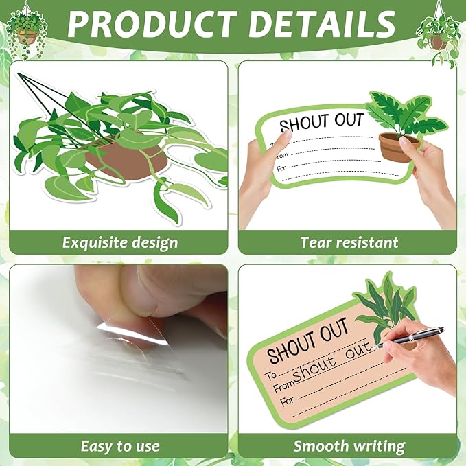 Plant Theme Staff Shout Outs Bulletin Board Decorations Spring Plants Staff Shout Outs Bulletin Board Set Appreciation and Recognition DIY Craft Cutouts for Back to School Classroom Door Decor Supplie