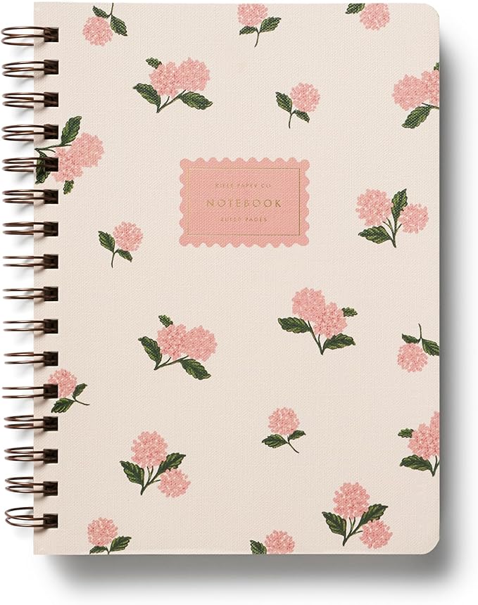 RIFLE PAPER CO. Pink Hydrangea Spiral Notebook